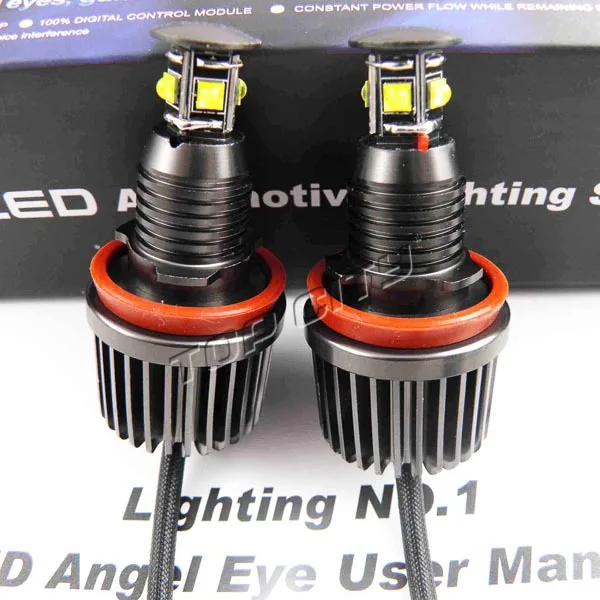 E92 H8 LED Angel Eye, 40W Canbus C ree LED Bulbs Error Free Headlight, Halo Ring Marker Light Bulbs Xenon White 6K