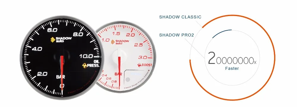 SHADOW boost car rpm digital mileage speed meter gauge