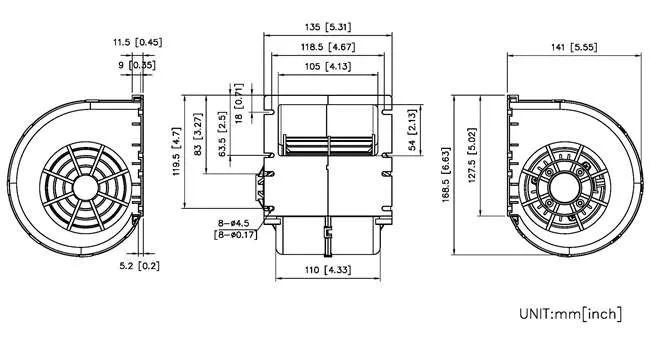 Blower, SYMBANG, Brushless, DCB141135, 12/24V - detail 2