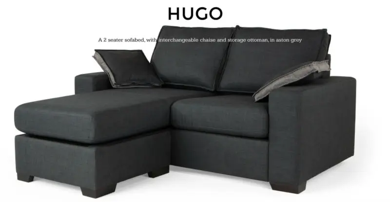 Hugo 4 In 1 Chaise Sofa Bed Aston Grey Hugo 4 In 1 Chaise Sofa Bed Aston Grey
