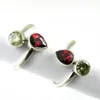 Classic Design Red CZ_Green CZ 925 Sterling Silver Toe Ring, Gemstone Silver Jewelry, Fashion Dream Catching Silver Jewelry