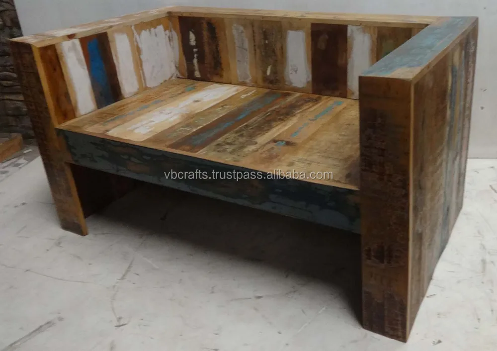 Daur ulang Kayu  Sofa  Unik Warna  Potongan Kayu  Ruang tamu 