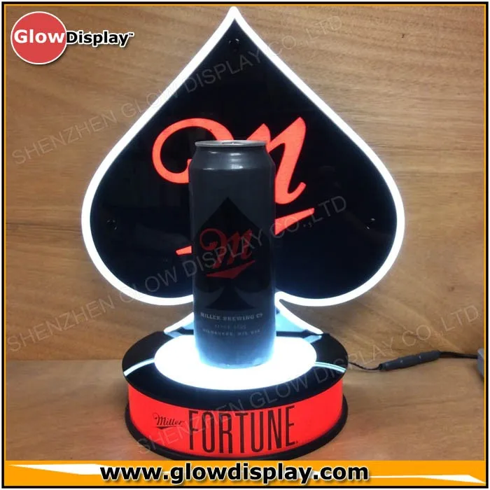 Miller Fortune Led Sign Opti Neon Beer Light Bottle Glorifier Poker