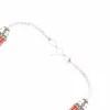 Natural Coral Stone Tube Five Layer Oxidised Silver antique Vintage Necklace Jewelry