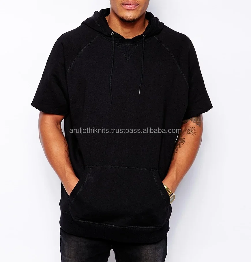 plain short sleeve hoodie