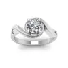 1.50 Carat Round white moissanite swirl engagement rings in 14k white gold
