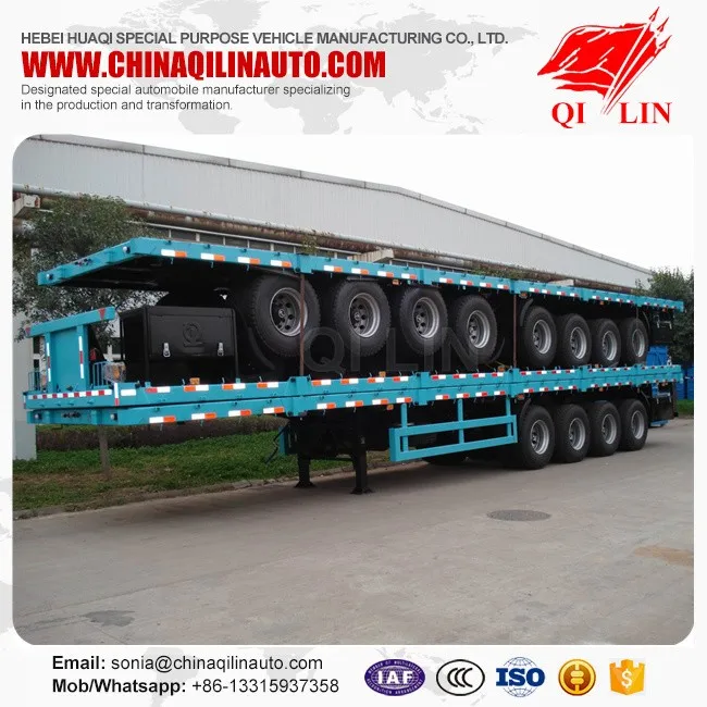 4 axle 45ft flat deck trailer dimensions with twist locks for sale