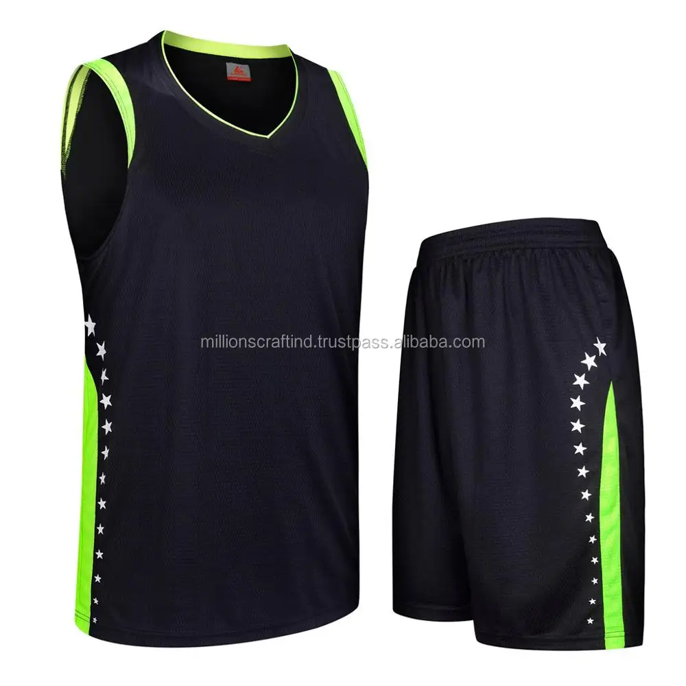 Black Green Basketball Uniform Kits Wholesale Basketball Jersey In Main Colors View Black Basketball Jersey Uniform Design Your Brand Name Product Details From Millions Craft Industries On Alibaba Com