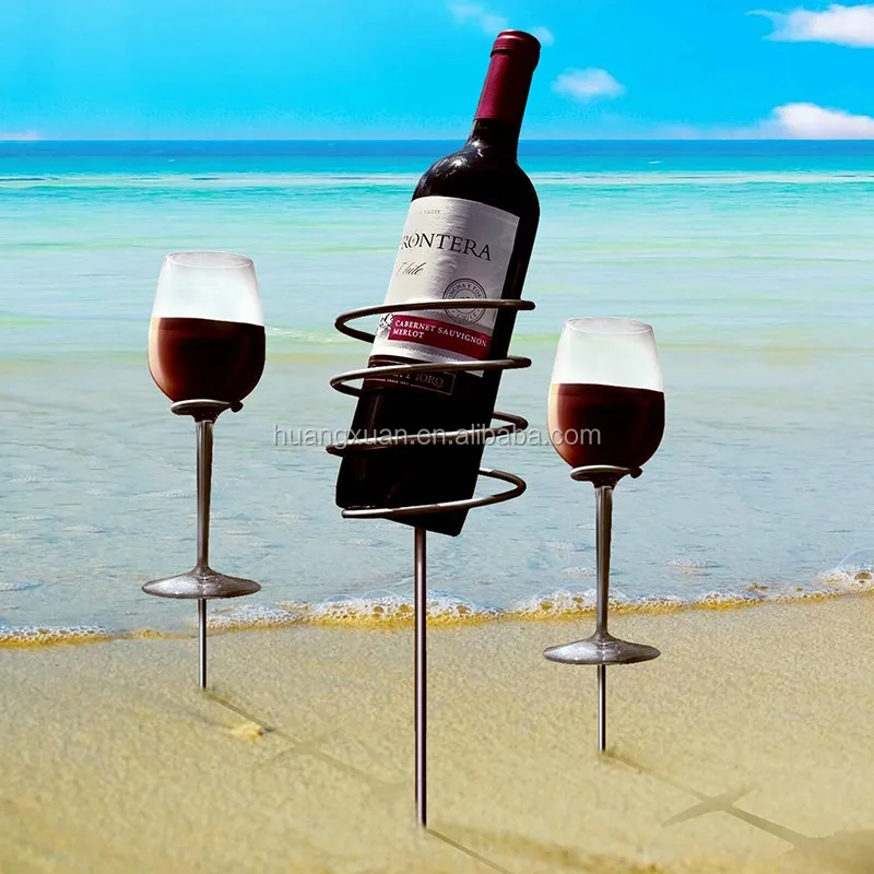 Sturdy Base Outdoor Picnic Garden Beach Wine Bottle Rack Wine Glass Stakes Beverage Holder Buy