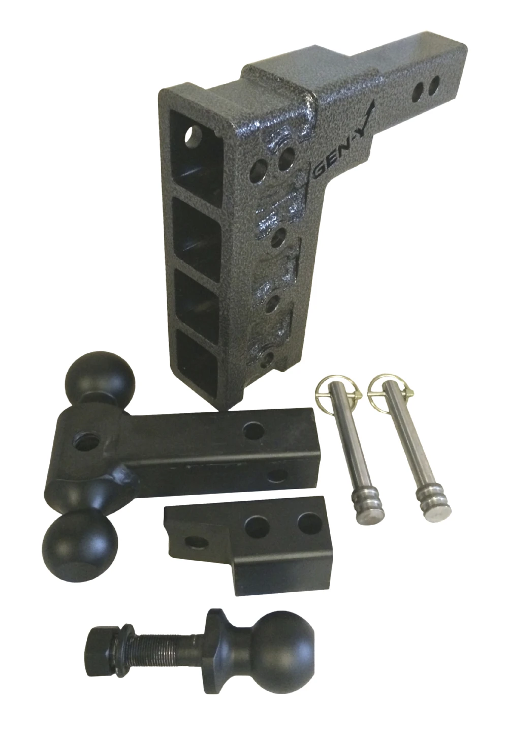 Geny 324,2" Drop Pintle Hitch Combo,Solid Shank Drop Hitch,Pintle,Drop Pin,Adjustable Hitch,Tri