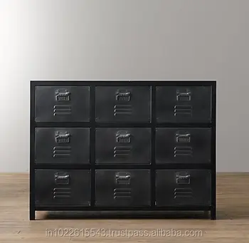 Industrial Vintage Metal Chest Black Metal 9 Drawer Chest Buy