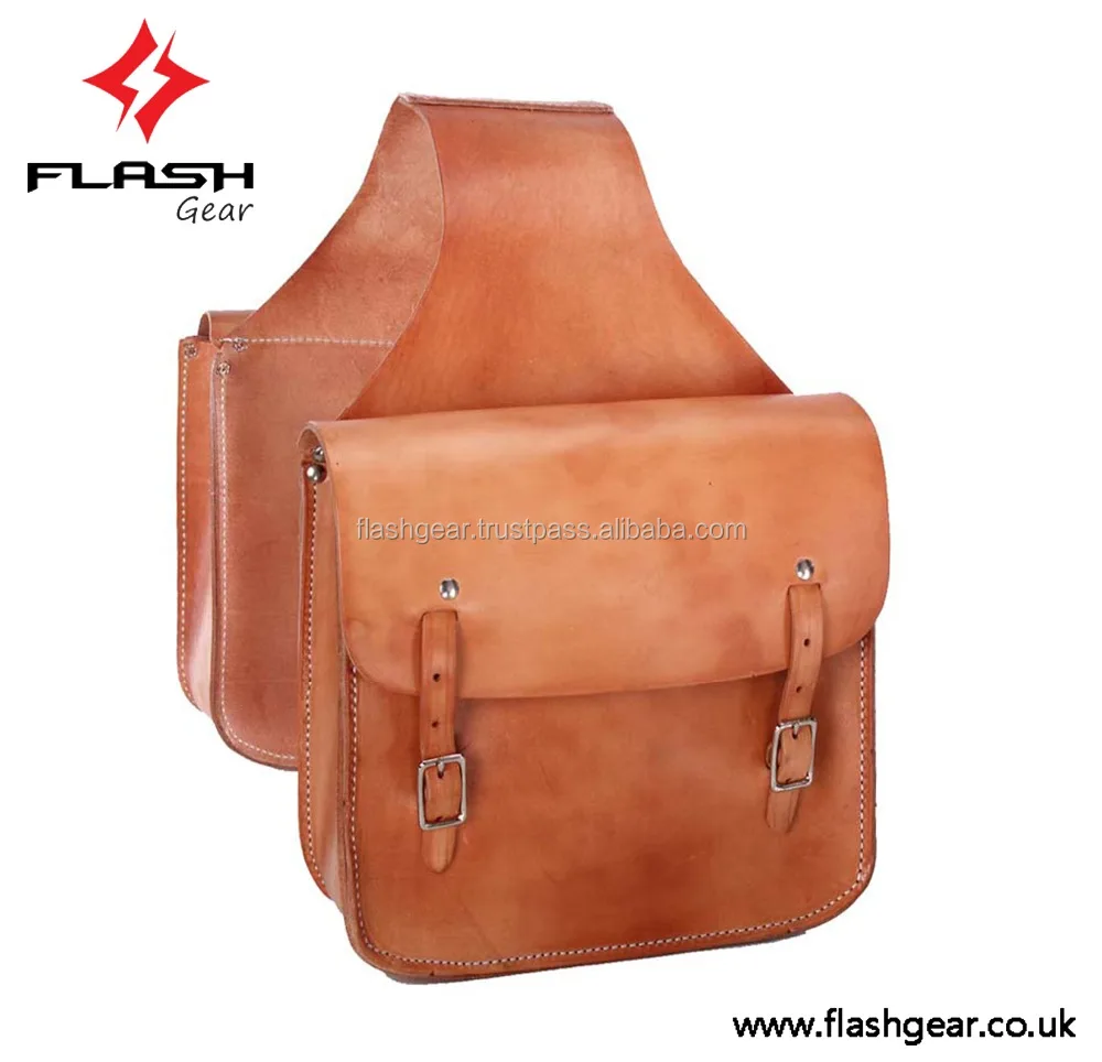 Custom Design Genuine Cow Leather Saddlebags Multi Function Chopper