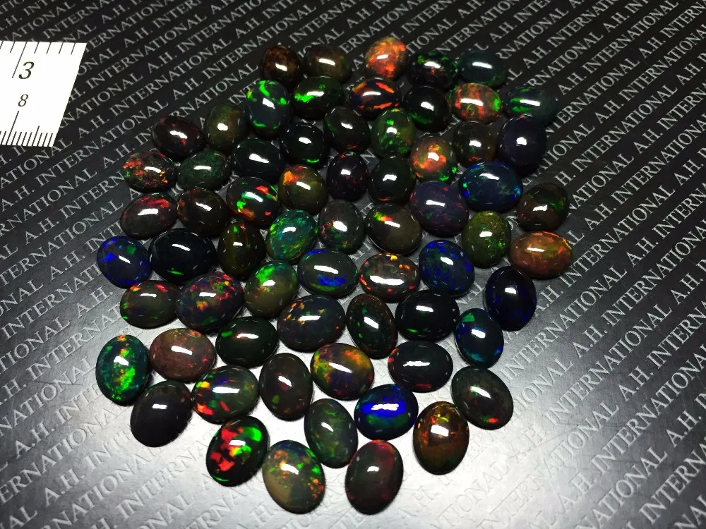 raw black opal stone