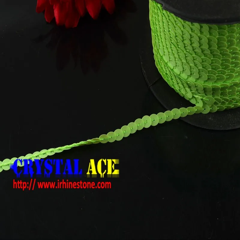 New Arrival Fashion Spangle Green Sequin Trimming In Roll