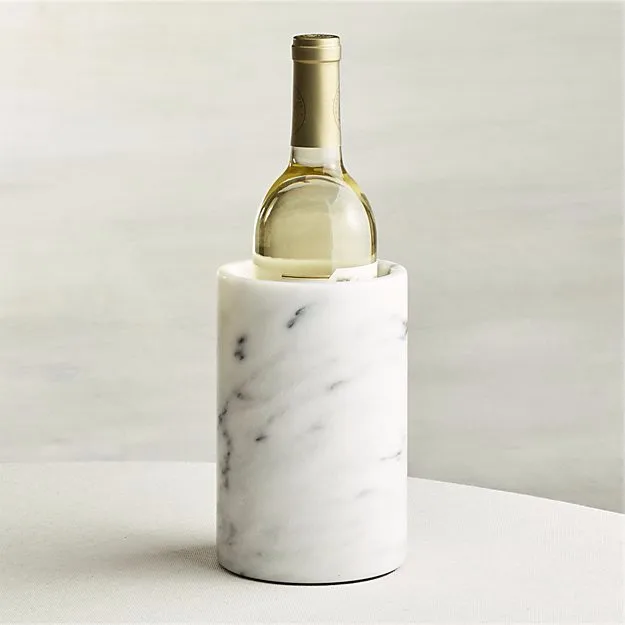 مبرد زجاجة النبيذ من حجر الرخام الأبيض