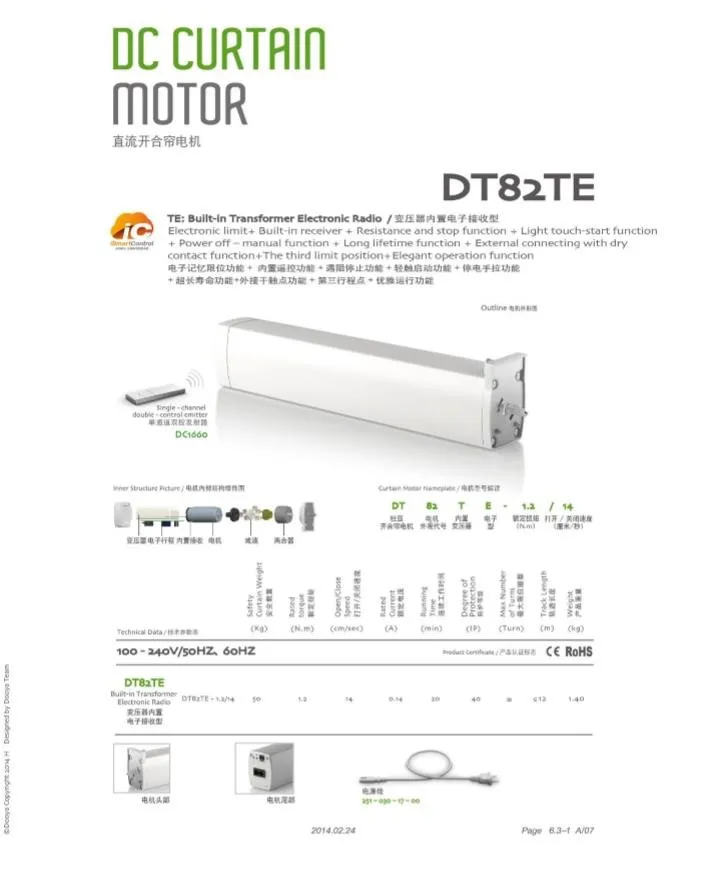 Ac Drapery Motor Und Oberlichtmotor Mechanische Begrenzung