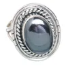 Natural Black Hematite ring 925 sterling silver