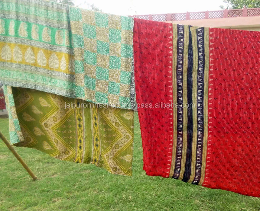 Unique Modern Cotton Sari Vintage Kantha Quilt Buy Vintage Kanta