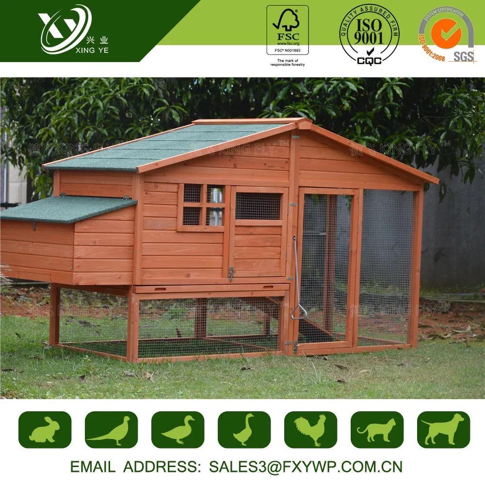 Best Price Durable Bamboo Wooden Chicken Coop With Feeder ...