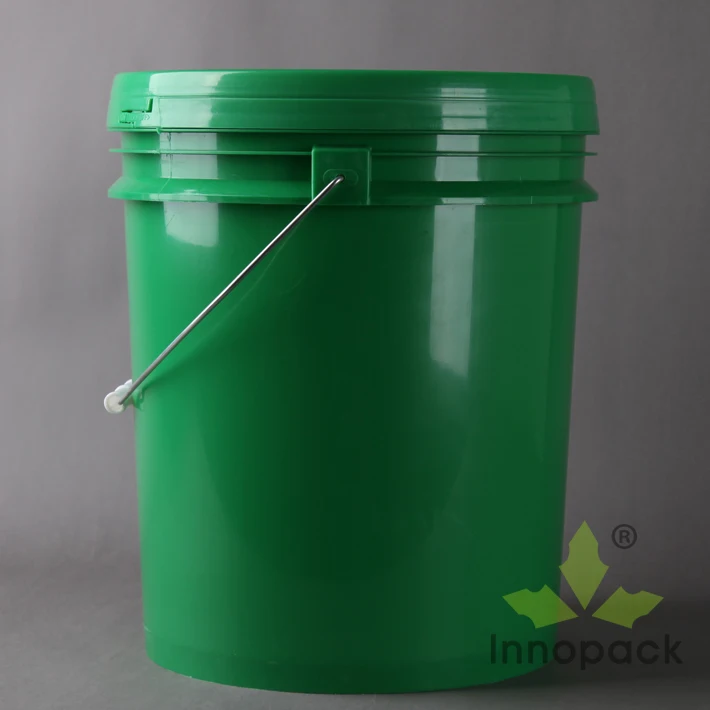 green plastic bucket