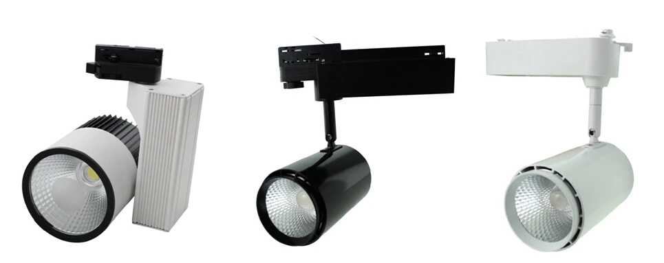 White / Black Shell Track Spot Light 2 Wire 3 Wire Cob 30W Led Track Light For Jewelry Lighting