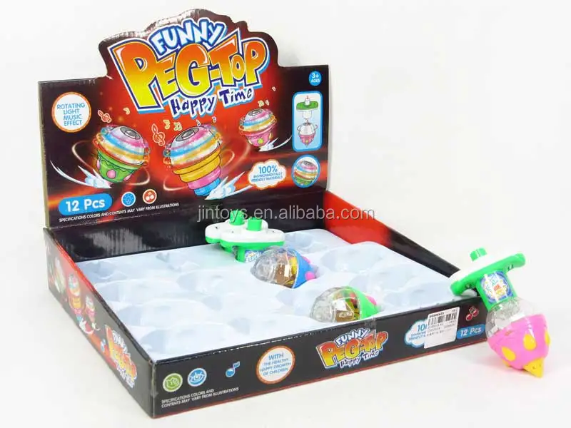 Kid Gyroscope Spinning Top Toys Ufo With Light(12inl),Rattleback Toys