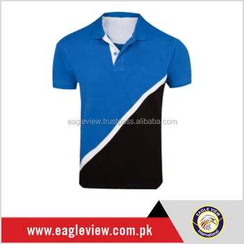 blue and black polo shirt