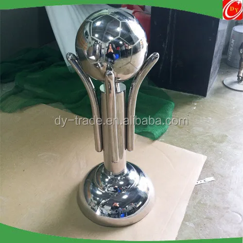 New Customized design stainless steel trophy/cup , stainless steel football trophy sculpture