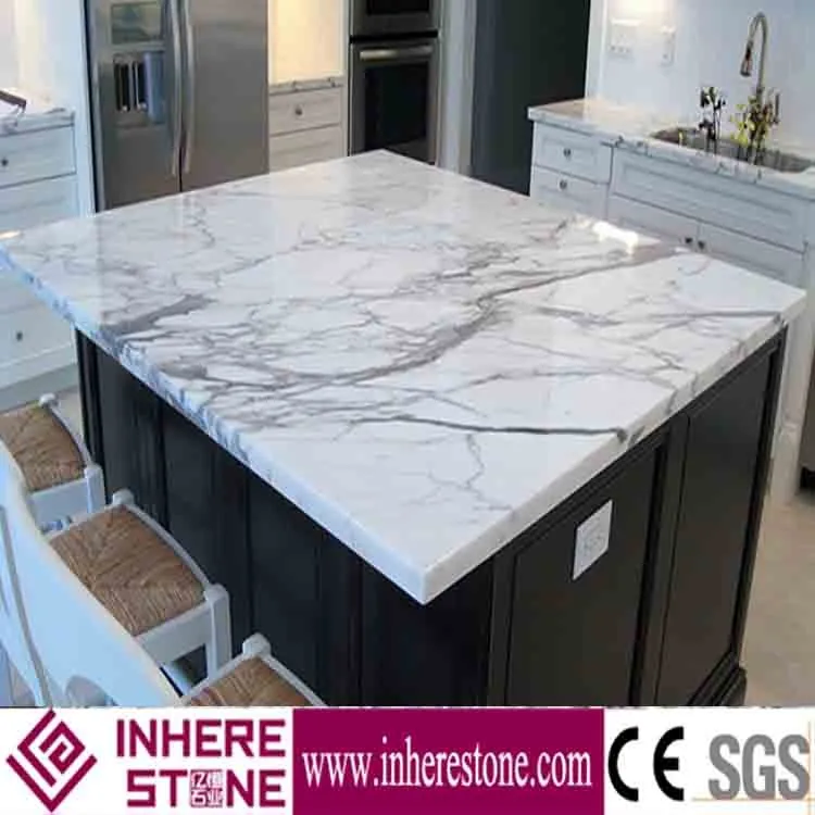 White Marble Kitchen Worktops Kitchen Island Countertop Buy