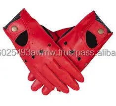 ladies red leather driving gloves