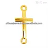 14K Solid Yellow Gold Connector Religious Cross Finding