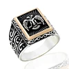 925K Sterling Silver Double Head Eagle Men Ring