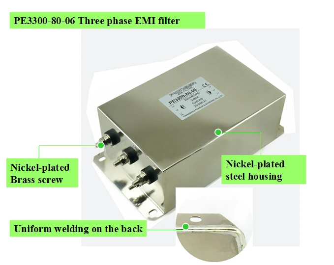 EMC three phase neutral 4 line PE41004006 EMI Filter for inductor