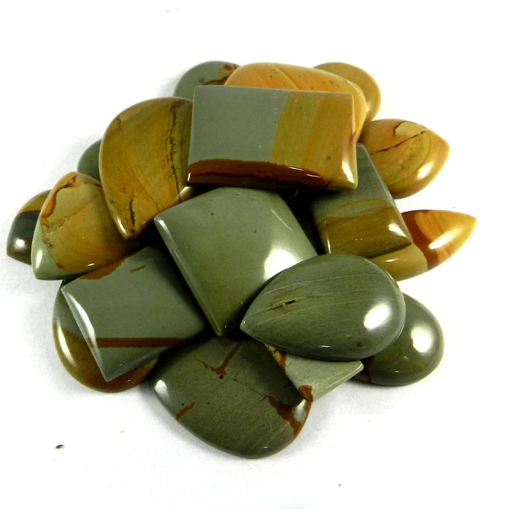 22 件美国图片碧玉 100 克,混合形状有吸引力的凸圆形宝石首饰 si0524