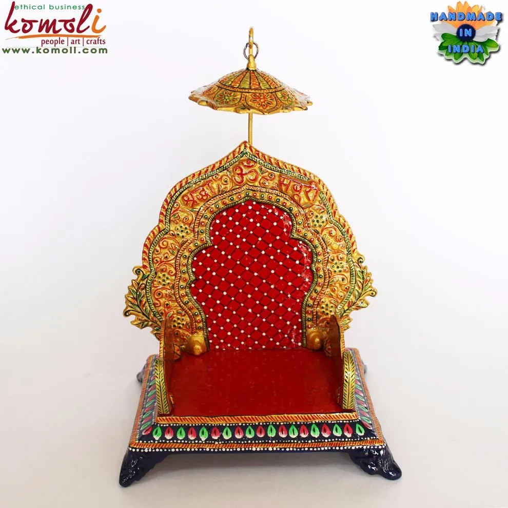 White Metal Pooja Items Singhasan For Hindu God Statue Wholesale Hindu