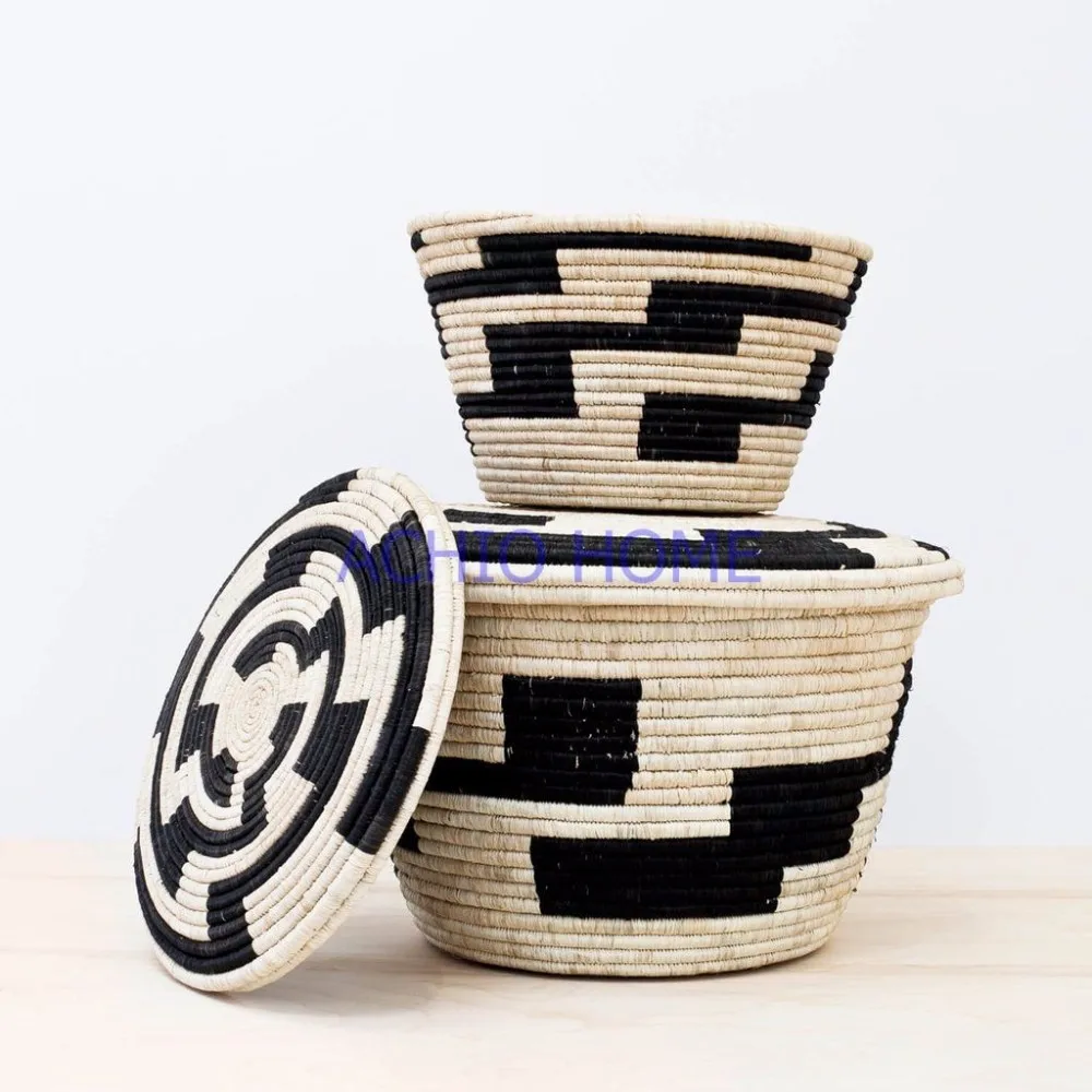 Classic African Basket With Lid,Storage Basket / Clothing Basket Buy