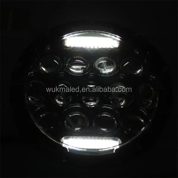 7" inch Motorcycle Headlight Round LED Projector Hi/Lo Beam DRL Fit for Jeep Wrangler JK