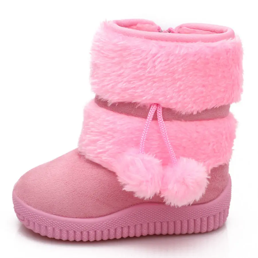 INVIERNO CÁLIDO INFANTIL BOTAS DE NIEVE ROSA LISO