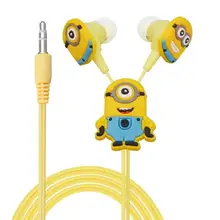 50pcs/lot Despicable Me Minions Cartoon Cute In-ear Earphone 3.5 mm Jack Headphone Headset for Mobile Phone MP3 CD Player iPod