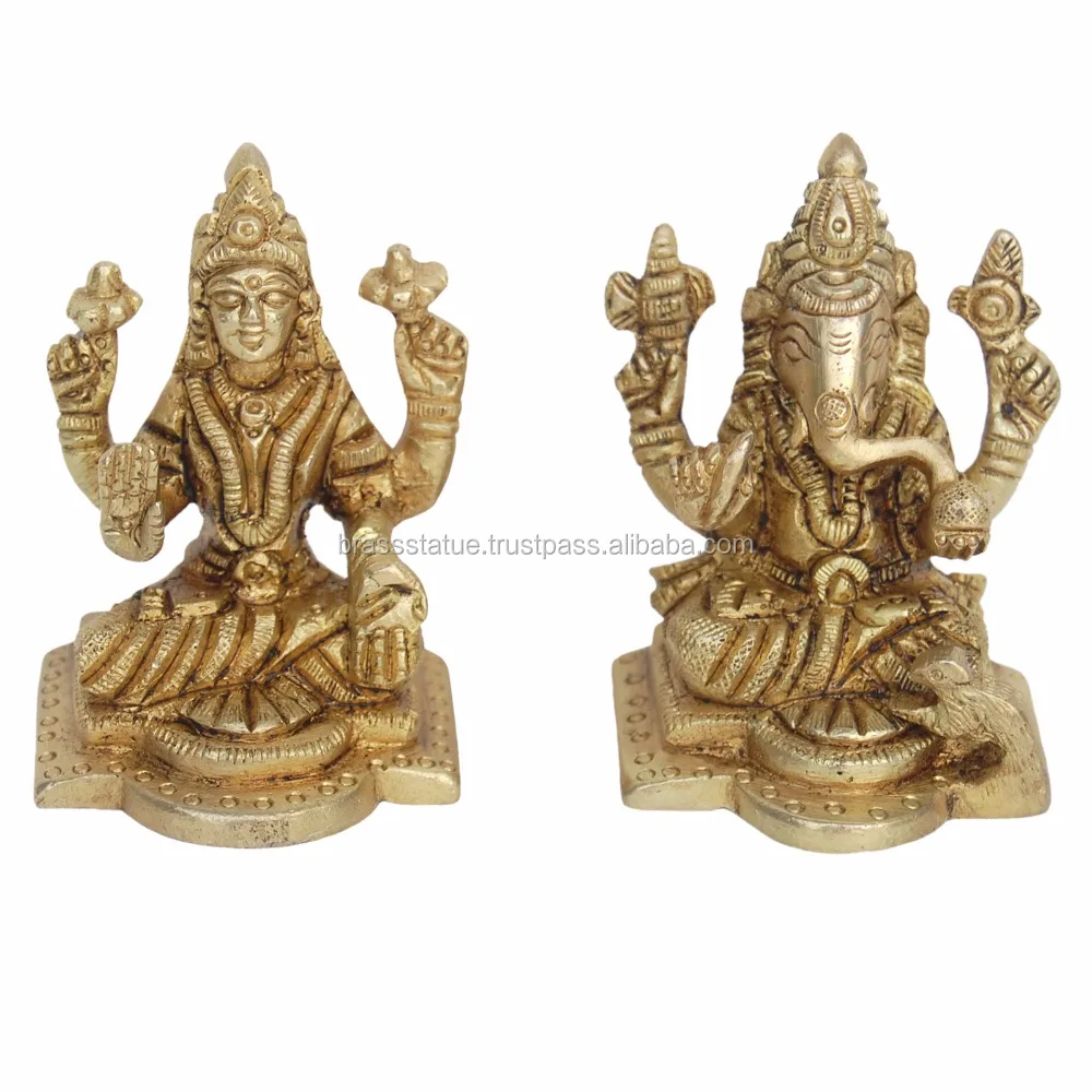 Aakrati Laxmi Ganesha Pair in Yellow Finish