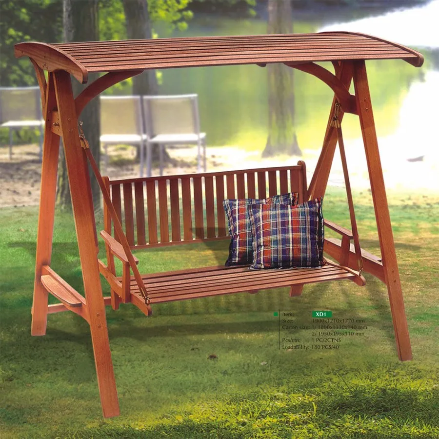 Ayunan 2 Kursi Vietnam Kayu Outdoor Furniture Mebel Kayu Solid