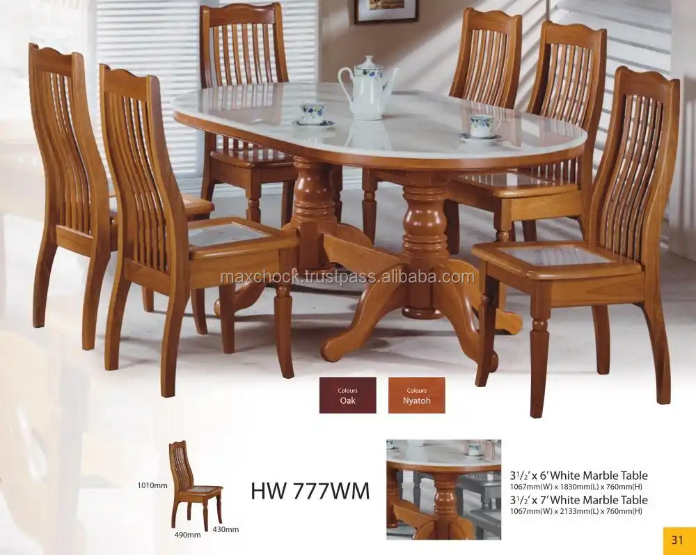 Source Modern Asian Design Solid Wood Dining Table Chairs With Natural Marble Top Hw 777wm On Malibabacom