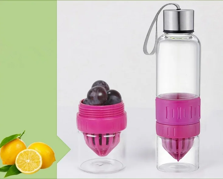Reusable Fruit Infuser Water Bottle Lemon Squeezer Cup Citrus Juicer ...
