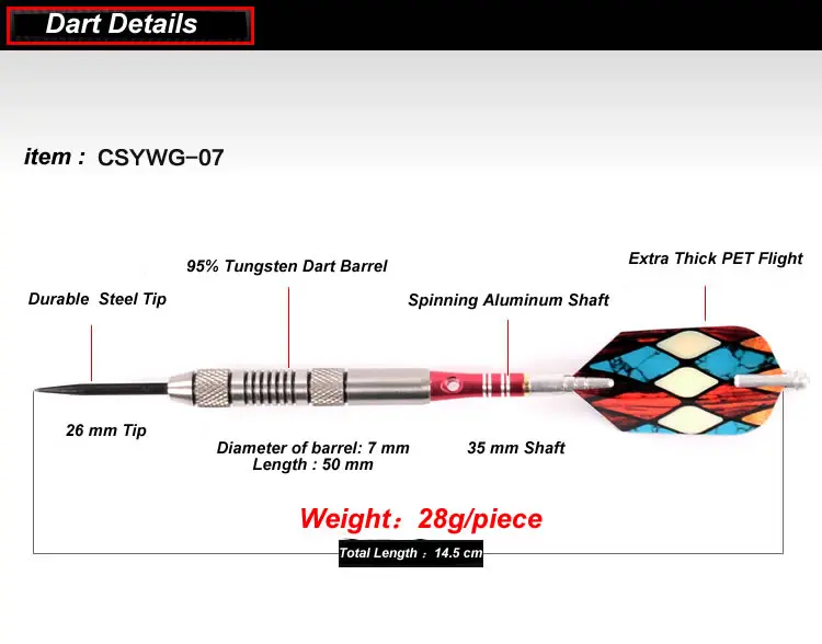 Cuesoul Tungsten Dart Set With High Quality 95 Percent 26 Grams