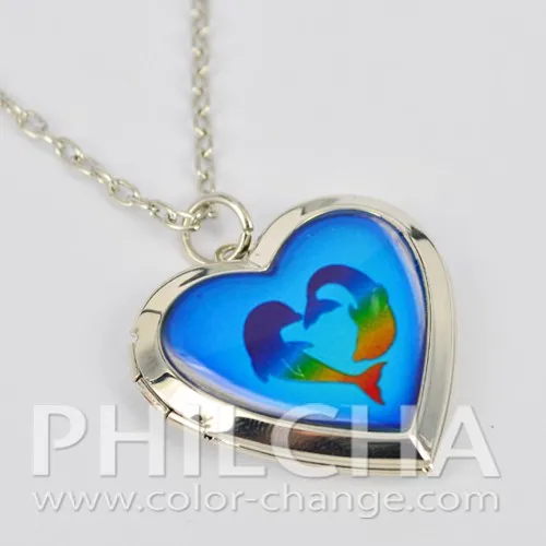 Lovely Heart Locket Mood Necklace With 