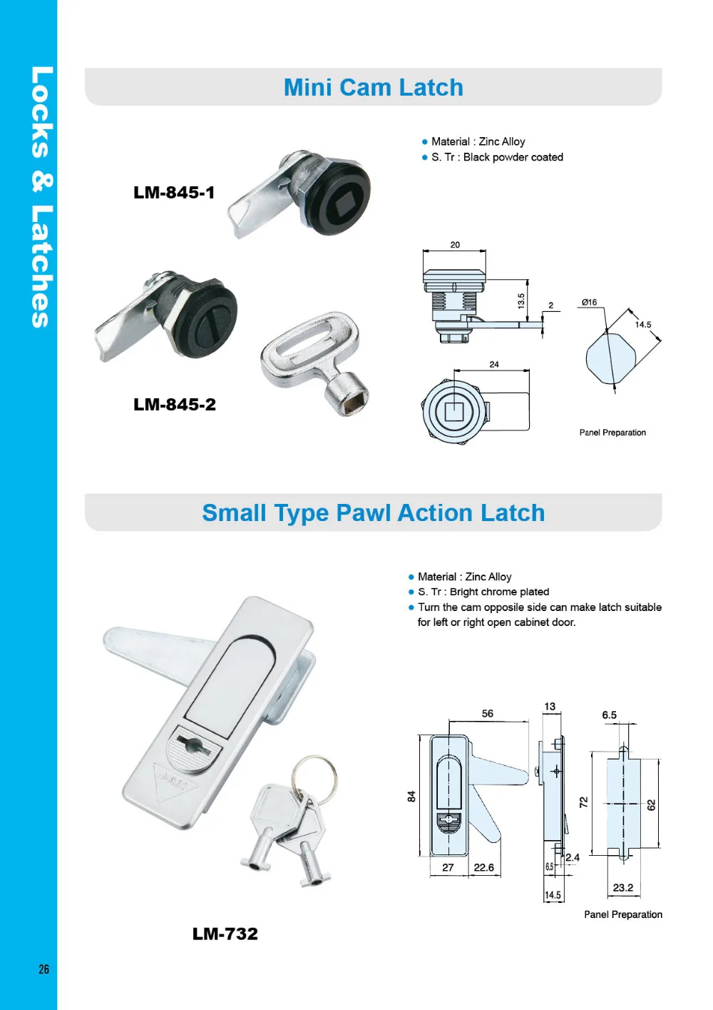 Lm8453 Electric Panel Zinc Alloy Black Coat Wing Knob Quarter
