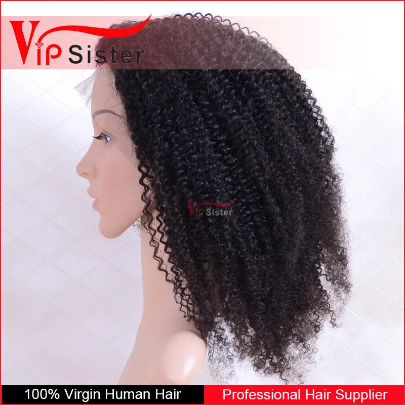 Afro Kinky Curly Hair Wig Yaki Hair Style Full Lace Wig 100 Human Remy