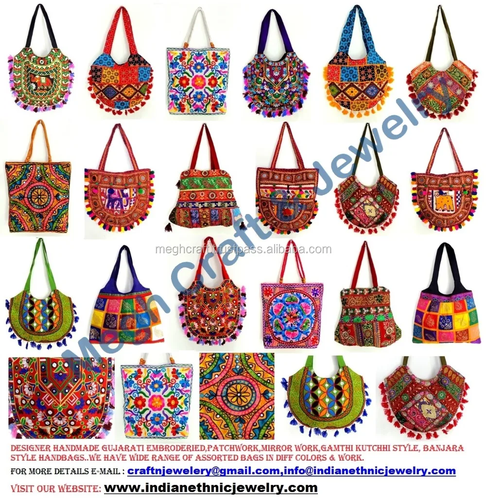 Kutchi Embroidery Work Banjara Bag India Traditional Handbags tribal