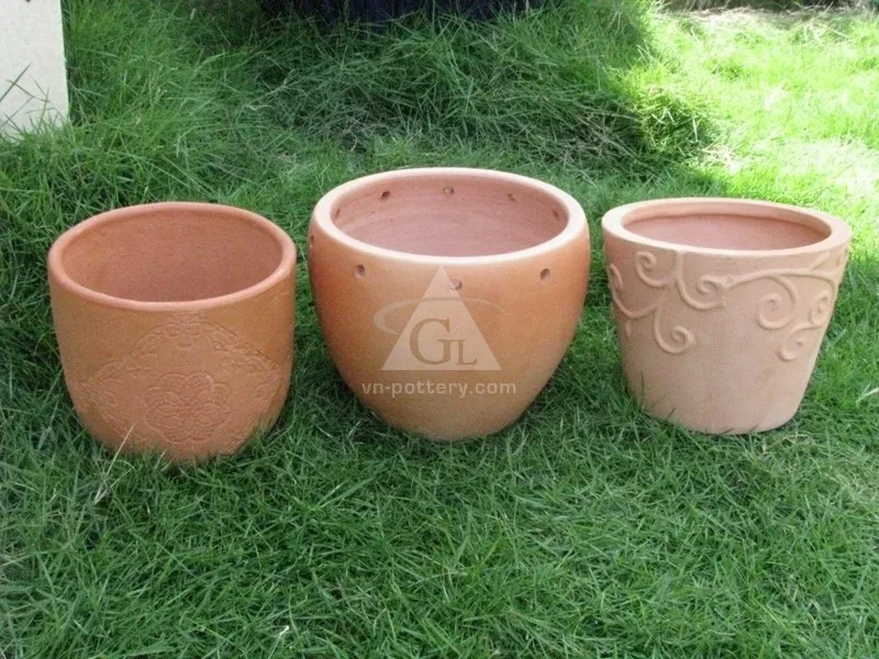 Round Terracotta Pots / Flower Pot Planters / Home & Garden Buy