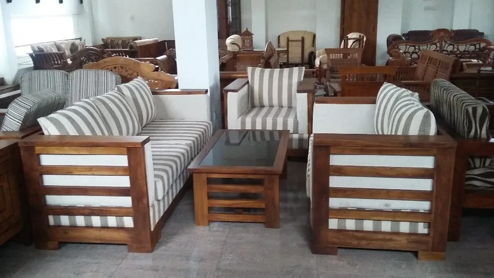 Kerala Wooden Sofa Set Designs